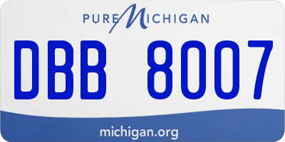 MI license plate DBB8007