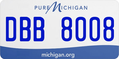 MI license plate DBB8008