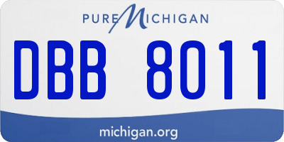 MI license plate DBB8011