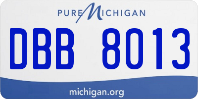 MI license plate DBB8013