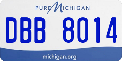 MI license plate DBB8014