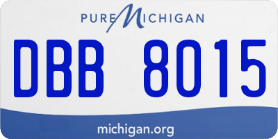 MI license plate DBB8015