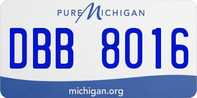 MI license plate DBB8016