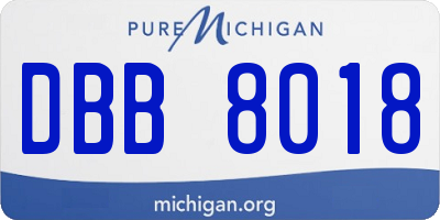 MI license plate DBB8018