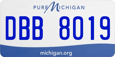 MI license plate DBB8019