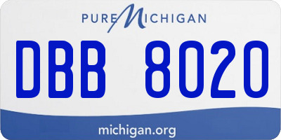 MI license plate DBB8020