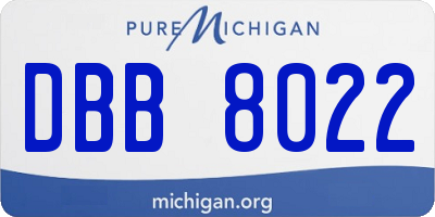 MI license plate DBB8022