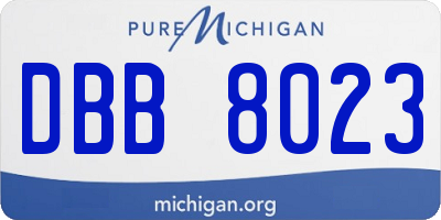 MI license plate DBB8023