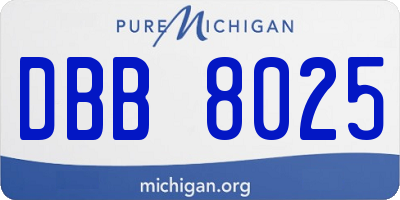MI license plate DBB8025