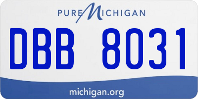 MI license plate DBB8031