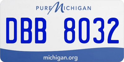 MI license plate DBB8032