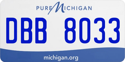 MI license plate DBB8033