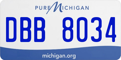MI license plate DBB8034