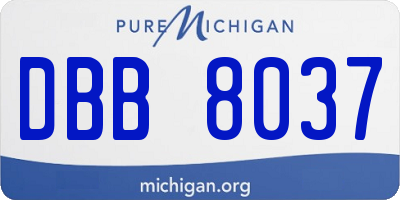 MI license plate DBB8037