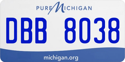 MI license plate DBB8038