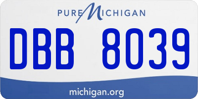 MI license plate DBB8039