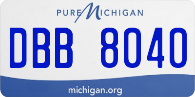 MI license plate DBB8040