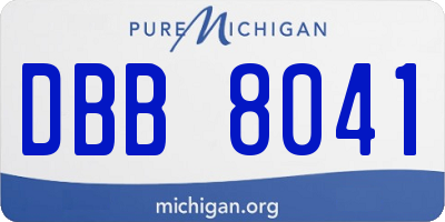 MI license plate DBB8041