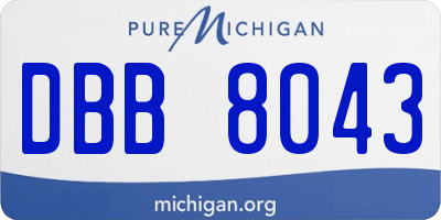 MI license plate DBB8043