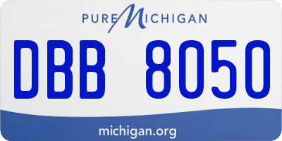 MI license plate DBB8050