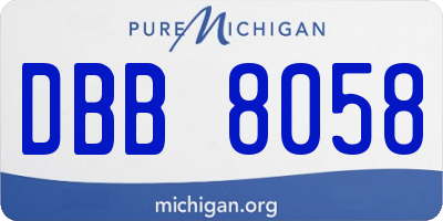 MI license plate DBB8058