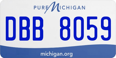 MI license plate DBB8059