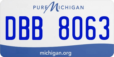 MI license plate DBB8063