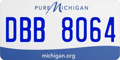 MI license plate DBB8064