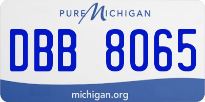 MI license plate DBB8065
