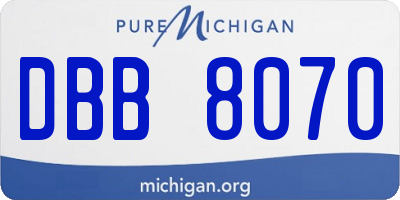 MI license plate DBB8070