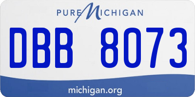 MI license plate DBB8073