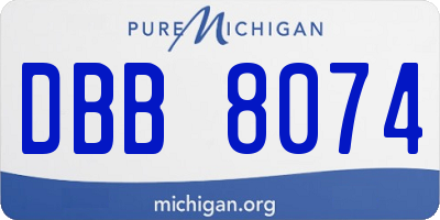 MI license plate DBB8074