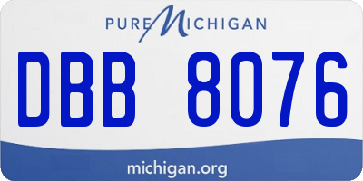 MI license plate DBB8076
