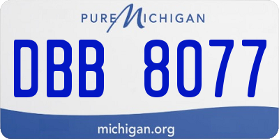 MI license plate DBB8077