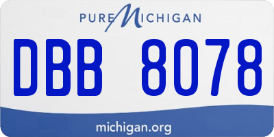 MI license plate DBB8078