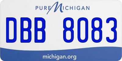 MI license plate DBB8083