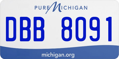 MI license plate DBB8091