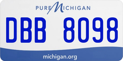 MI license plate DBB8098