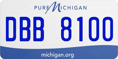 MI license plate DBB8100