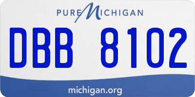 MI license plate DBB8102
