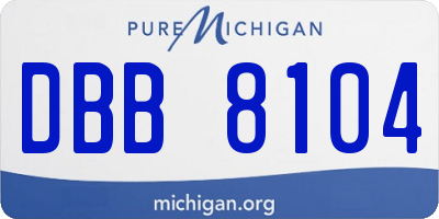 MI license plate DBB8104