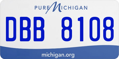 MI license plate DBB8108