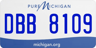 MI license plate DBB8109