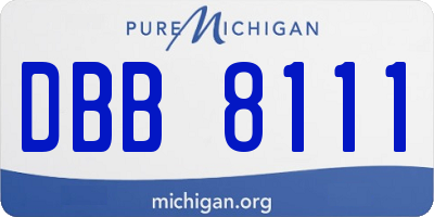 MI license plate DBB8111