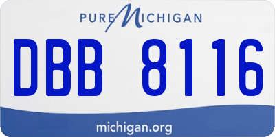 MI license plate DBB8116