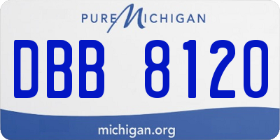 MI license plate DBB8120