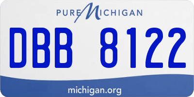 MI license plate DBB8122