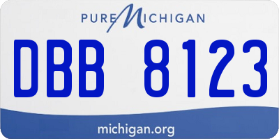 MI license plate DBB8123