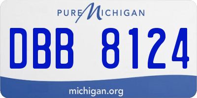 MI license plate DBB8124
