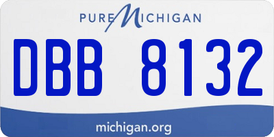 MI license plate DBB8132